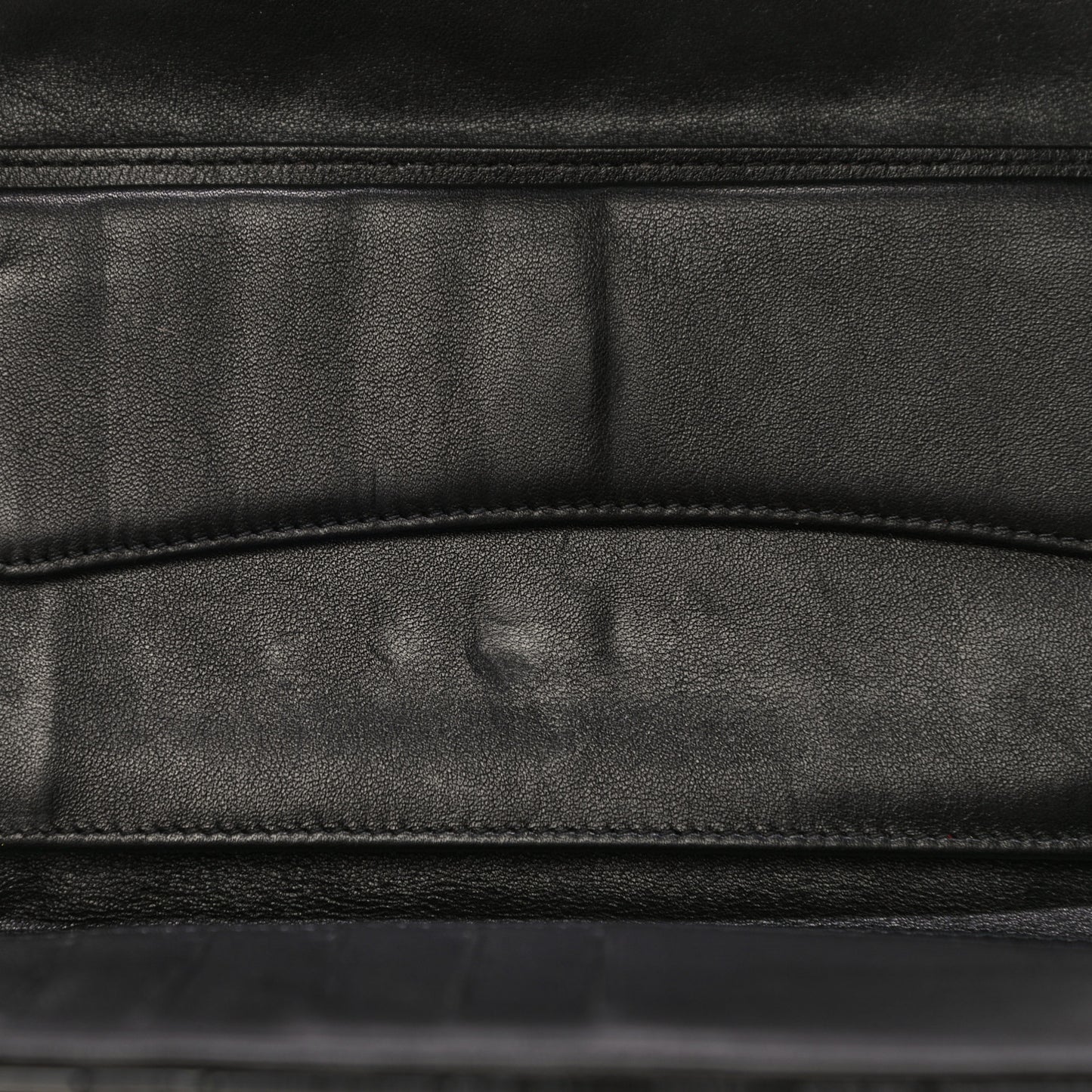 Patent Quilted Large Flap Wallet Black
