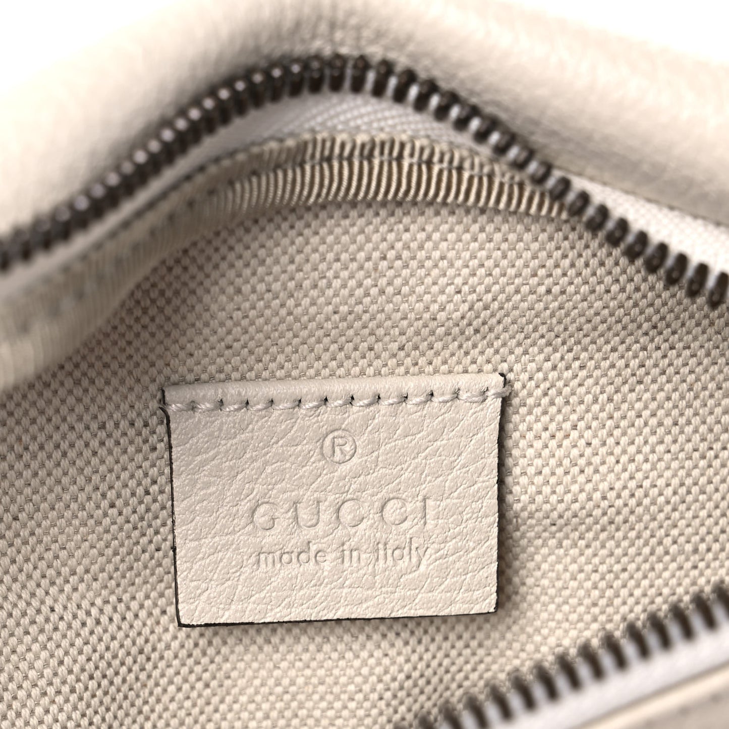 Grained Calfskin Small Logo Belt Bag White