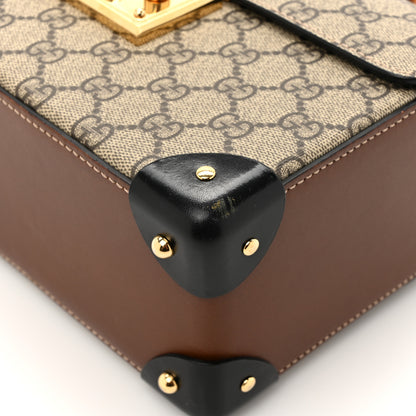 Gucci GG Supreme Monogram Small Padlock Bamboo Shoulder Bag Beige Black Cuir 14 of 15