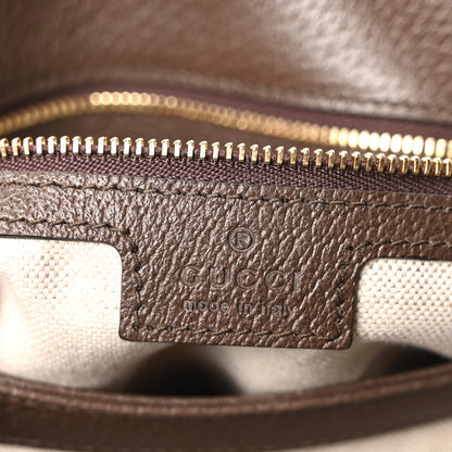 Gucci GG Supreme Monogram Textured Dollar Calfskin Web Medium Blondie Shoulder Flap Bag Beige Ebony New Acero 6 of 10