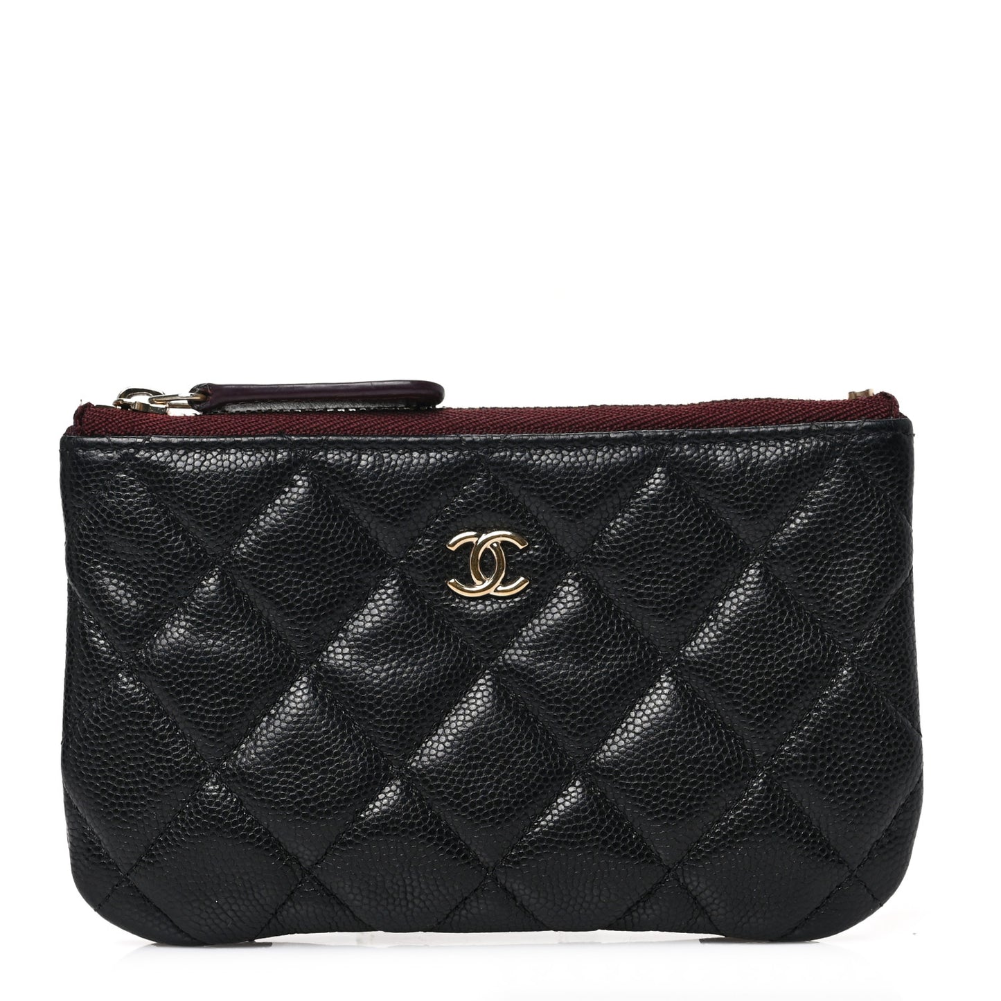 Caviar Quilted Small Pouch Black