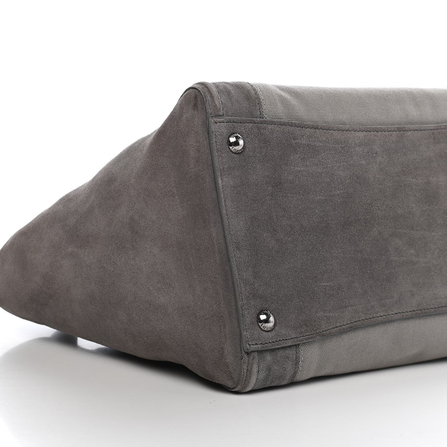 Canvas Suede Scamosciato Twin Pocket Tote Grey