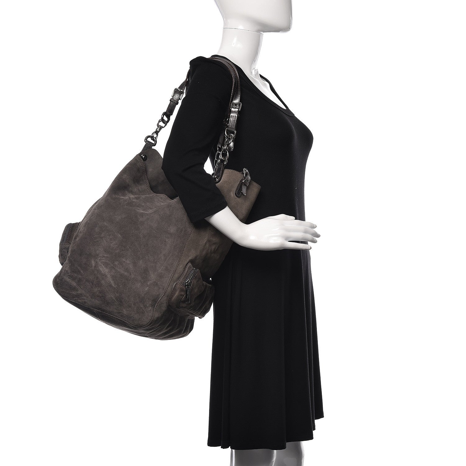Dolce & Gabbana Suede Miss Pocket Satchel Grey 3 of 20