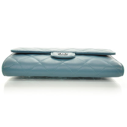 Chanel Lambskin Quilted Large Flap Wallet Turquoise 4 of 9