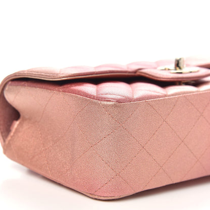 Chanel Metallic Lambskin Quilted Ombre Mini Rectangular Flap Pink 8 of 10