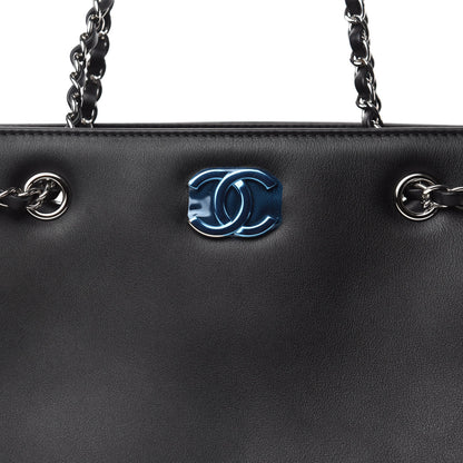 Chanel Calfskin Woven Chain Large Shopping Bag Black 10 of 10