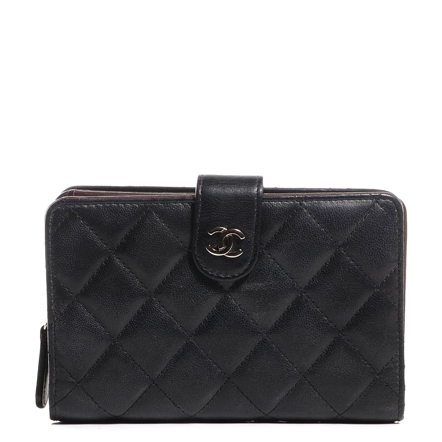Chanel Lambskin L-Zip Pocket Wallet Black 1 of 8