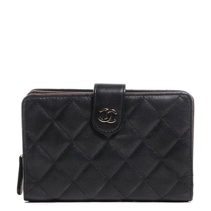Chanel Lambskin L-Zip Pocket Wallet Black 1 of 8