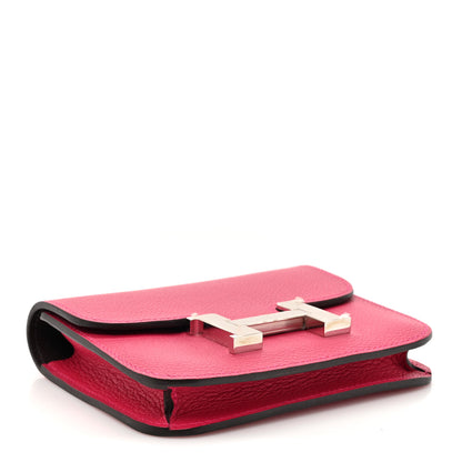 Hermes Evercolor Verso Constance Slim Wallet Framboise Rouge Sellier 5 of 12