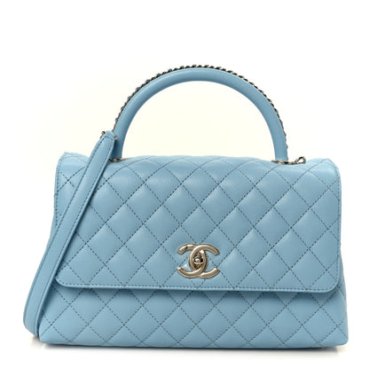 Chanel Caviar Quilted Small Coco Chain Handle Flap Light Blue 1 of 12