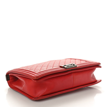 Chanel Calfskin Quilted Large Boy Flap Dark Red 4 of 13