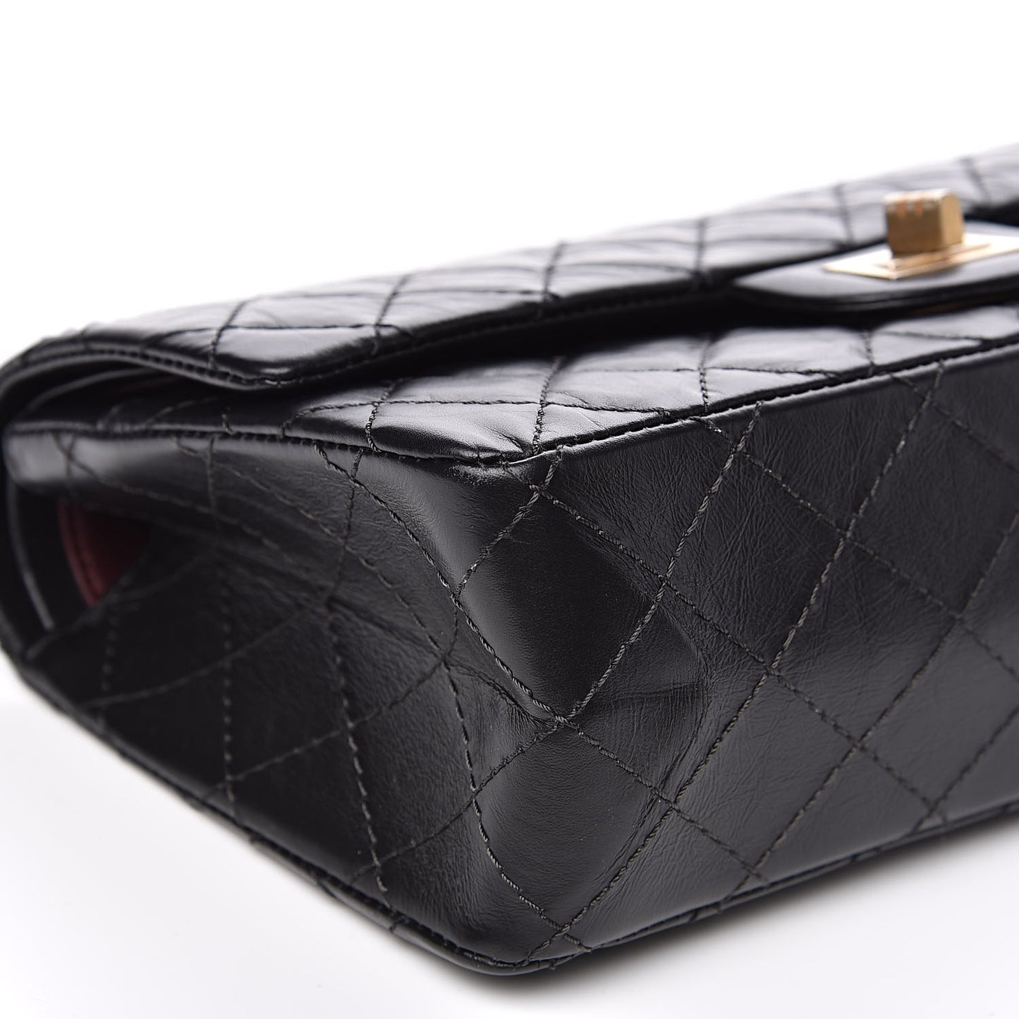 Aged Calfskin Quilted 2.55 Reissue 225 Flap Black