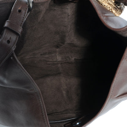 Saint Laurent Leather Mombasa Horn Bag Dark Brown 6 of 8