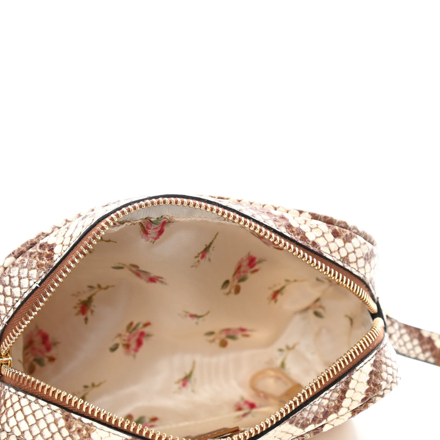 Raffia Elaphe Mini Ophidia Shoulder Bag Natural Cream Brown