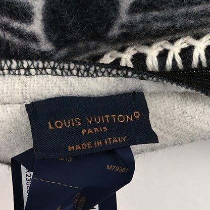 Louis Vuitton Wool Cashmere Monogram Cushion Pillow Grey White 3 of 3