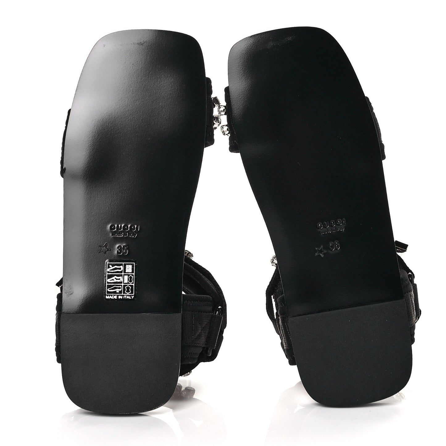 Neoprene Canvas Crystal Embellished Shea Flat Sandals 35 Black