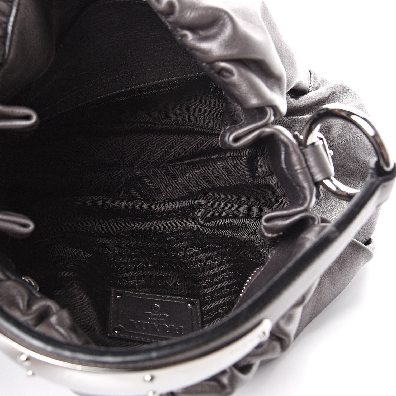 Prada Vitellino Mordo Hobo Grafite Mordore 4 of 11