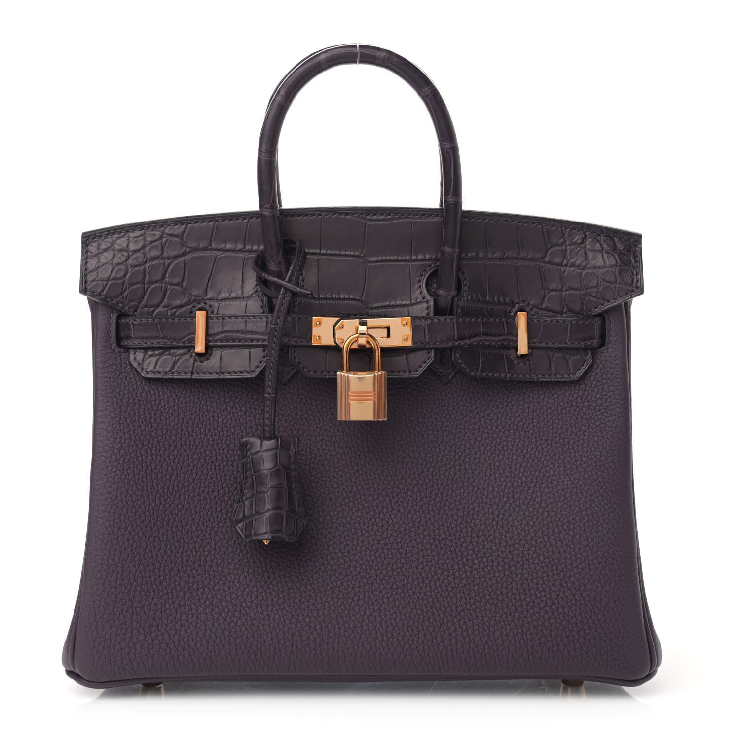 Hermes Togo Matte Alligator Birkin Touch 25 Raisin 1 of 11