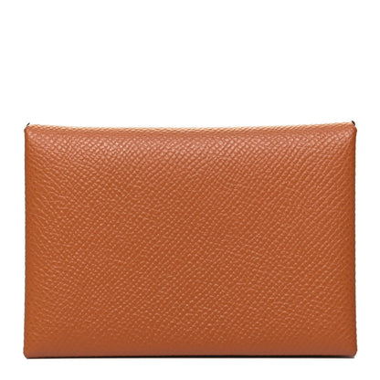 Hermes Epsom Calvi Duo Card Case Gold 1 of 7