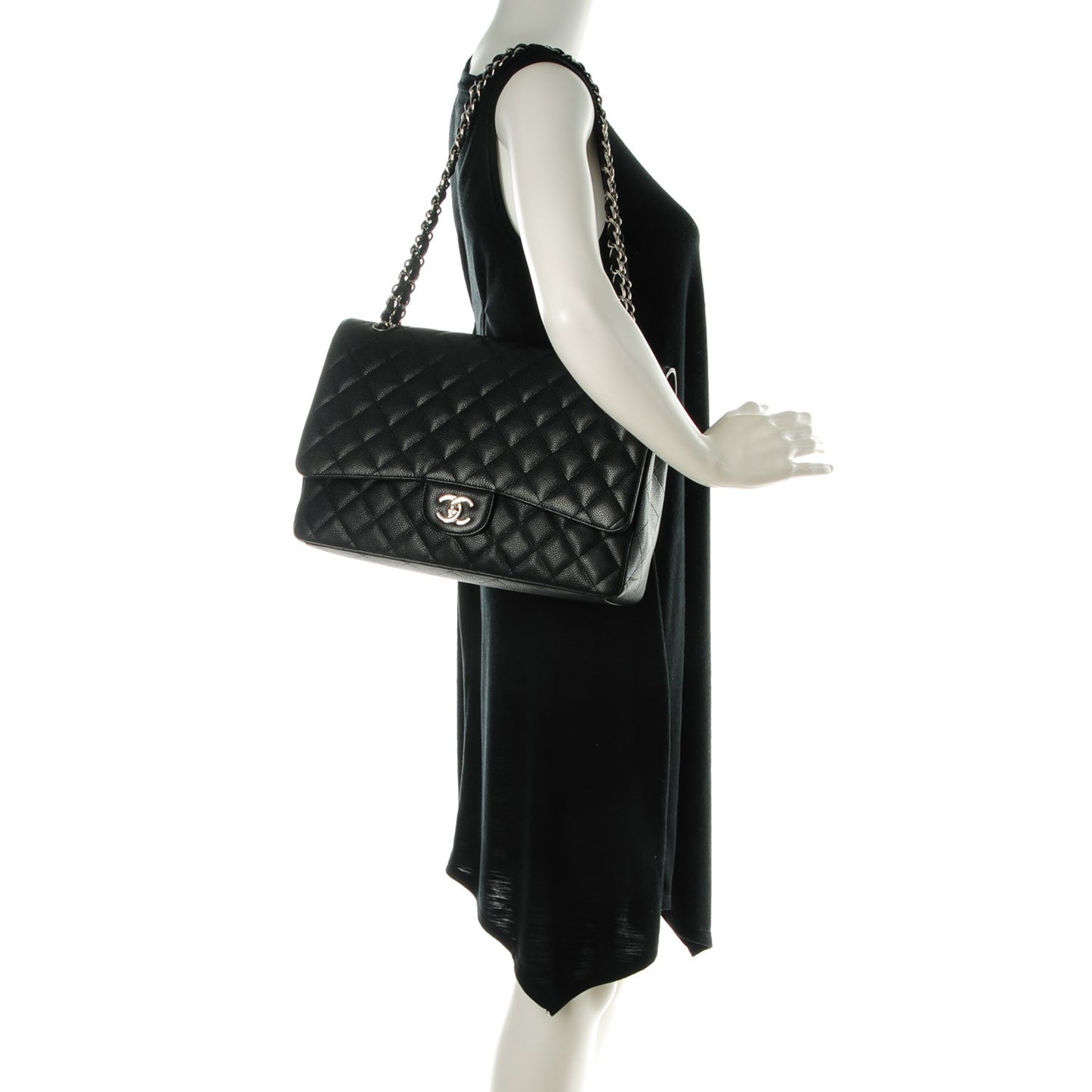 Caviar Quilted Maxi Single Flap Black