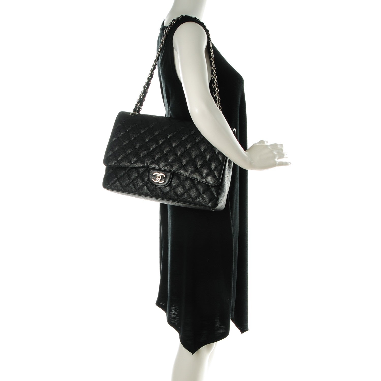 Chanel Caviar Quilted Maxi Single Flap Black 2 of 8