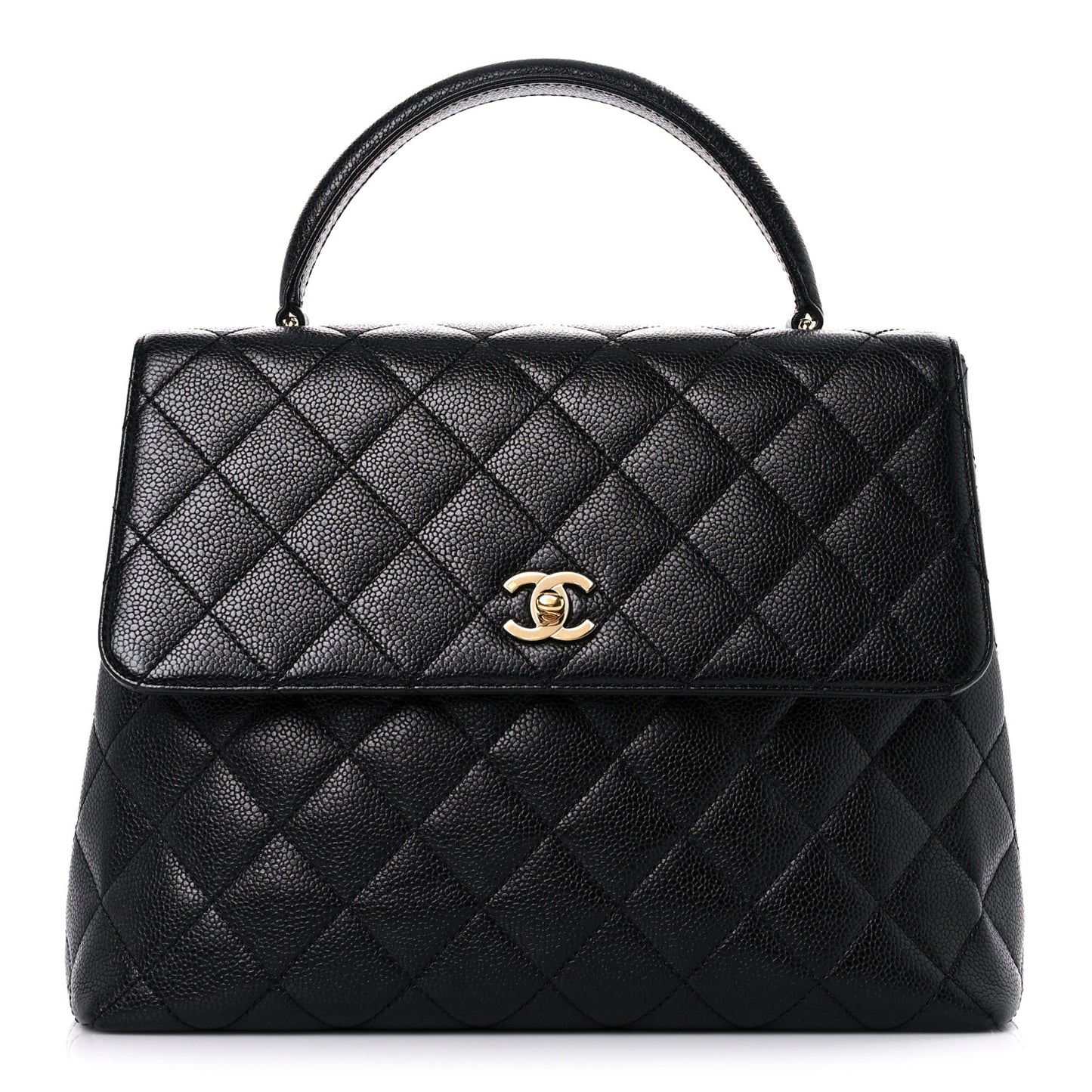Caviar Quilted Jumbo Kelly Flap Black