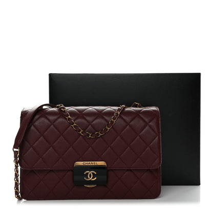 Chanel Sheepskin Quilted Large Beauty Lock Flap Burgundy 12 of 12