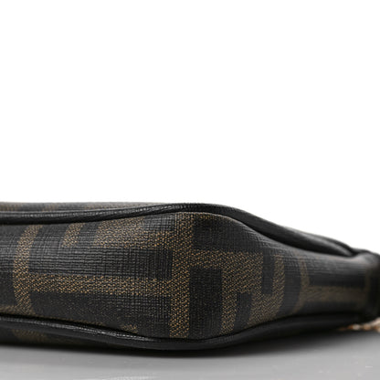 Fendi Zucca Spalmati Vitello Elite Pochette Tobacco Ebano 7 of 8