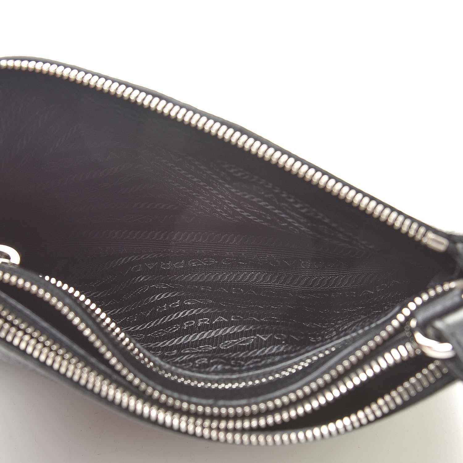 Prada Vitello Daino Double Zip Crossbody Bag Black 5 of 11