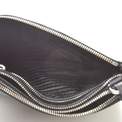 Prada Vitello Daino Double Zip Crossbody Bag Black 5 of 11