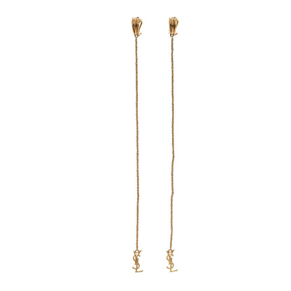 Saint Laurent Metal Opyum Clip On Drop Earrings Gold 1 of 5