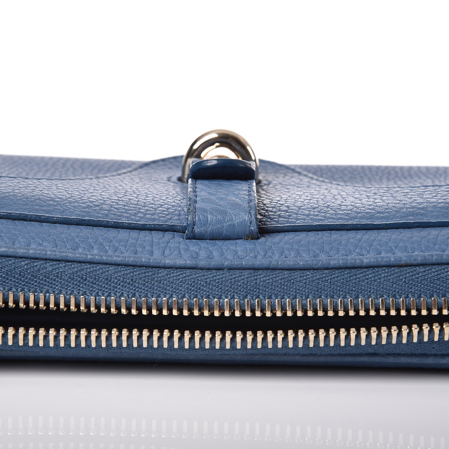 Balenciaga Grained Calfskin Tube Continental Zip Around Wallet Bleu 10 of 11