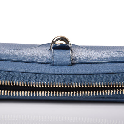 Balenciaga Grained Calfskin Tube Continental Zip Around Wallet Bleu 10 of 11