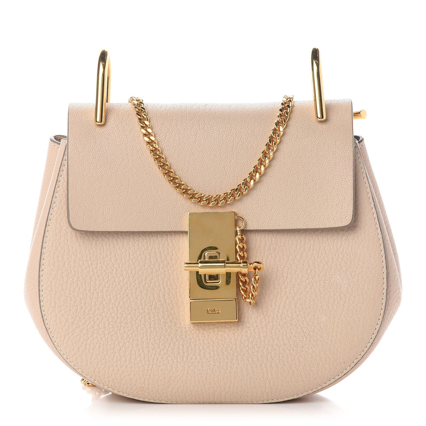 Grained Lambskin Mini Drew Shoulder Bag Abstract White