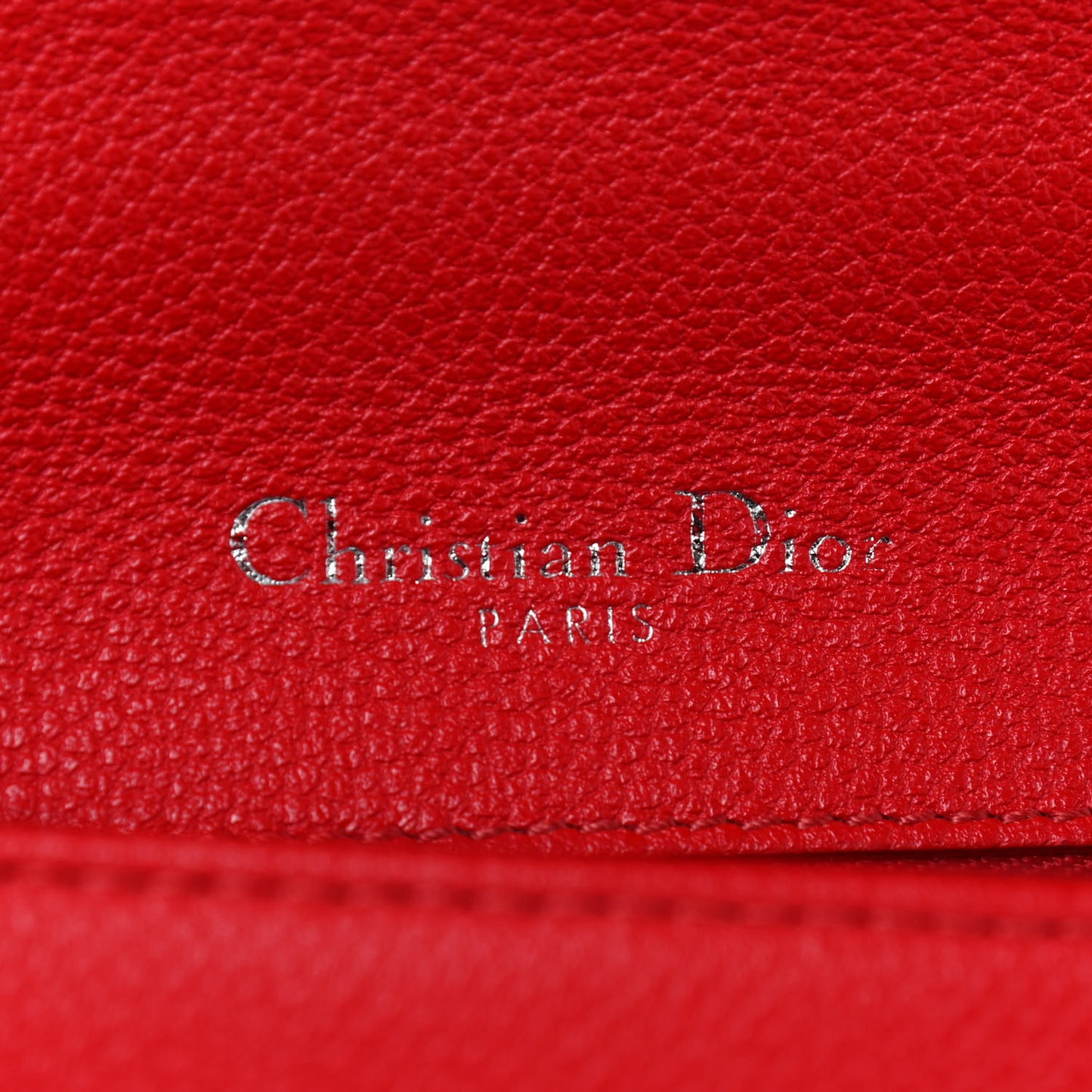 Grained Calfskin Small Diorama Flap Bag Red