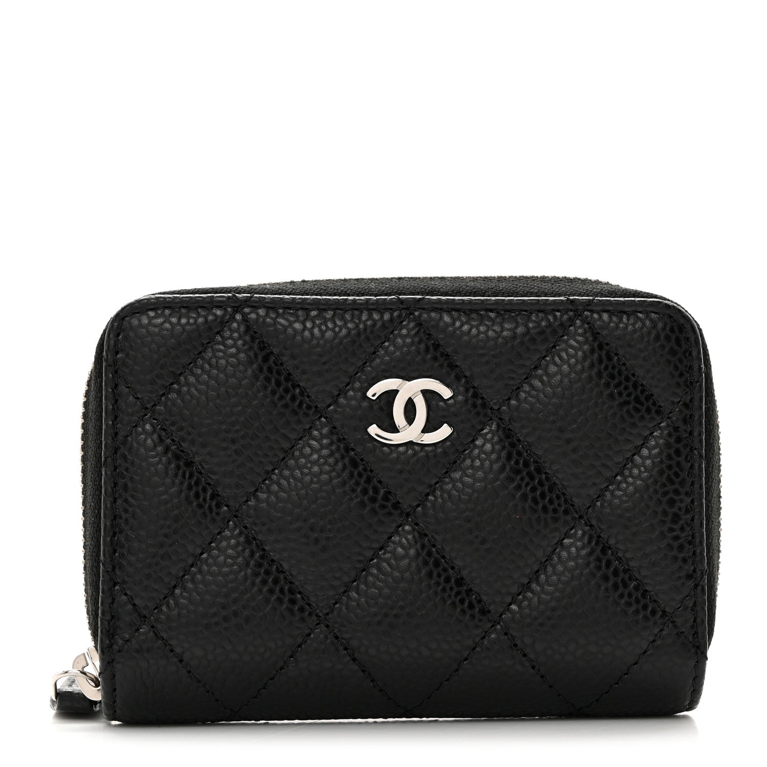 Chanel Quilted Zip Coin Purse Black 1 of 8