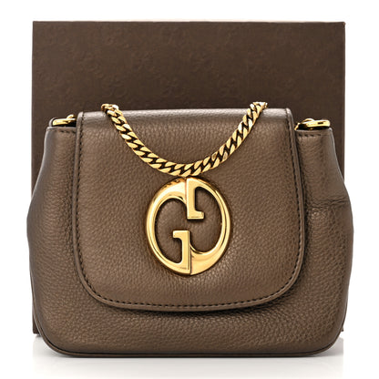 Gucci Pebbled Calfskin Small 1973 Chain Shoulder Bag Gold 12 of 12