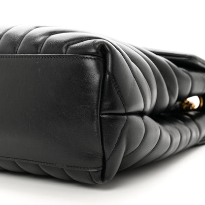 Saint Laurent Calfskin Y Quilted Monogram Medium Loulou Chain Satchel Black 10 of 12