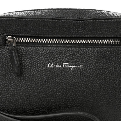 Salvatore Ferragamo Grained Calfskin Zip Around Convertible Bag Black 7 of 9