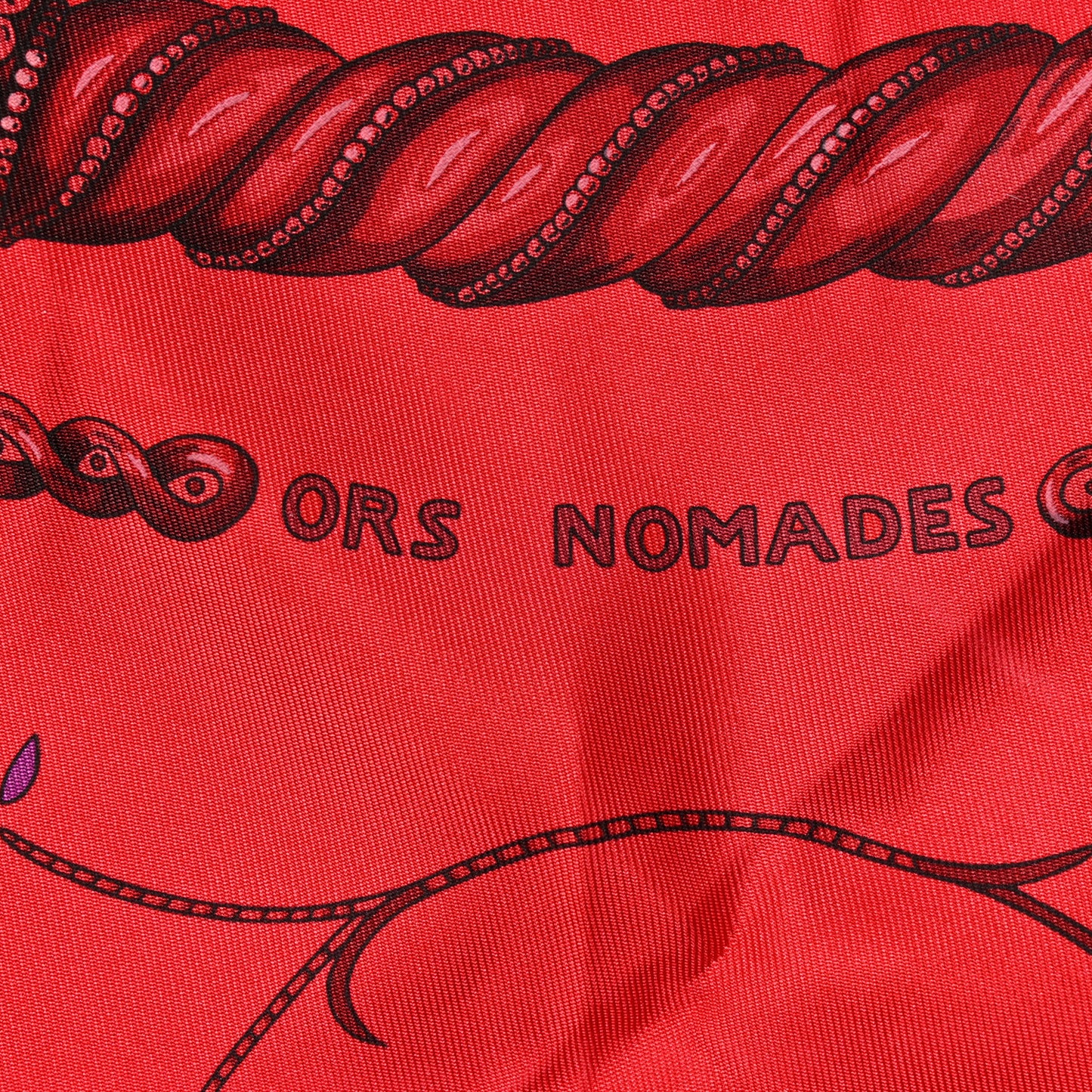 Silk Ors Nomades Scarf 90 Rouge Vif Grenat Violet