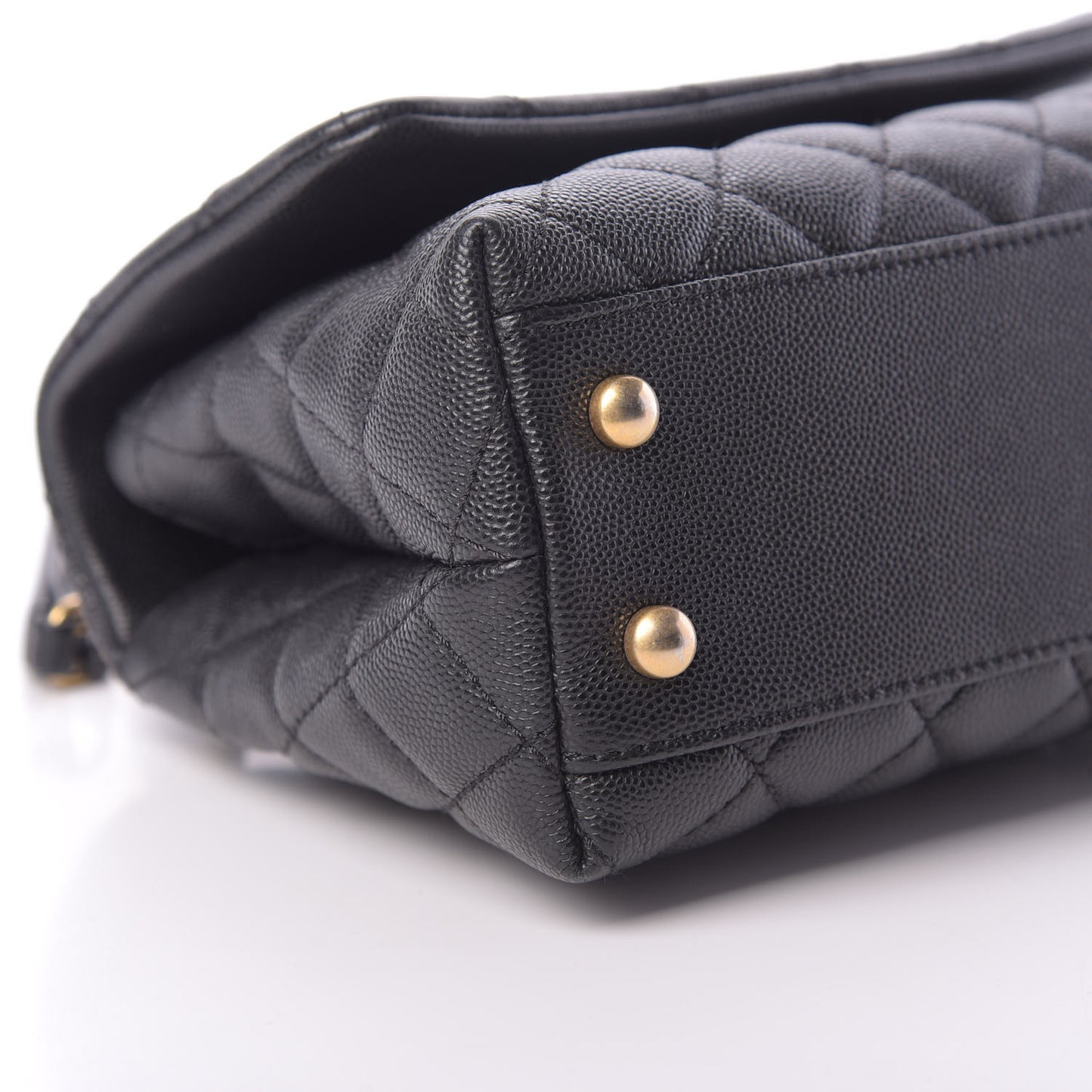 Caviar Quilted Mini Coco Handle Flap Black