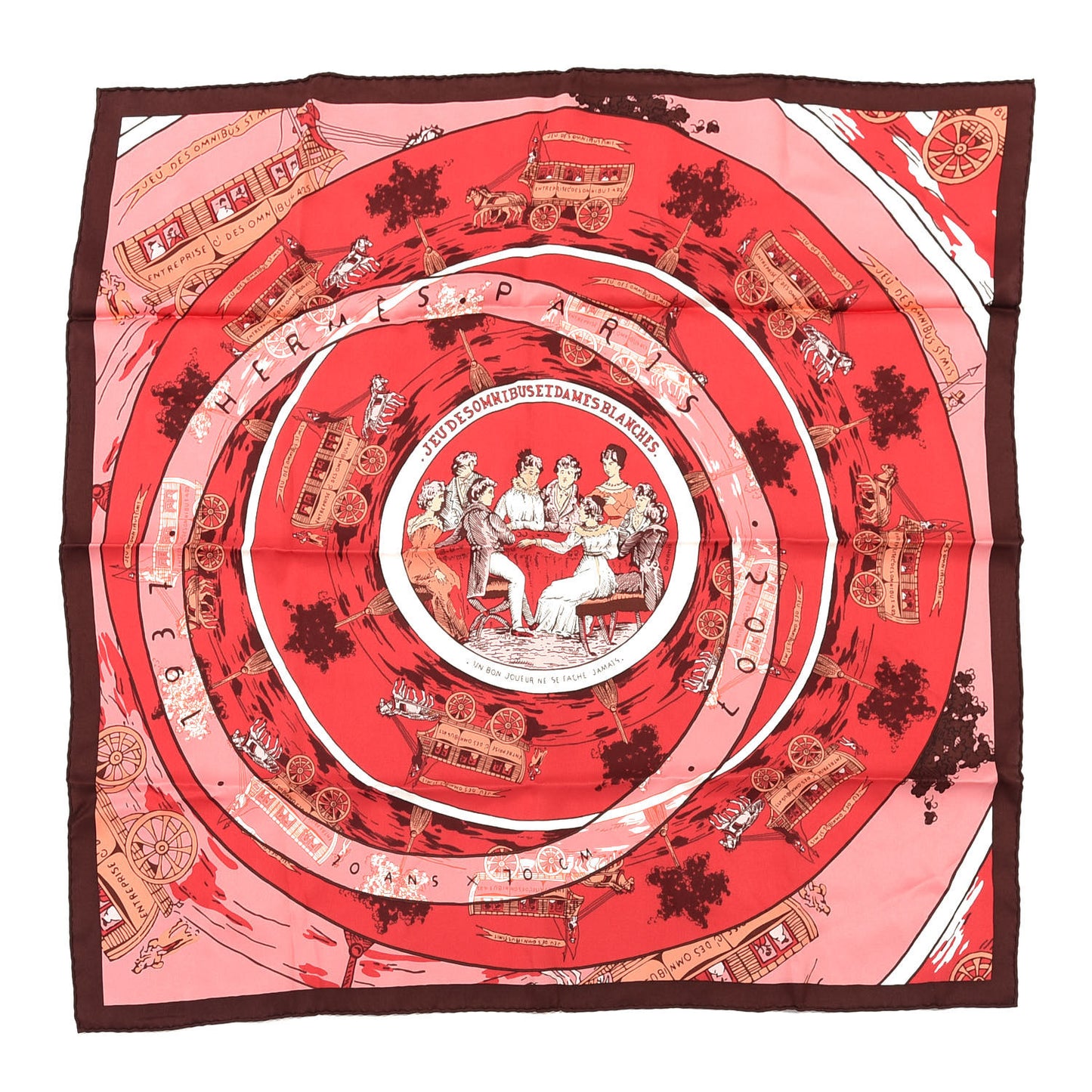 Silk Jeu de Omnibus et Dames Blanches Scarf 70