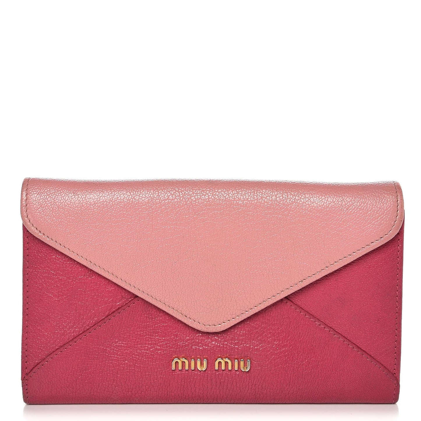 Goatskin Madras Bicolor Envelope Wallet Rosa Peonia