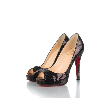 Christian Louboutin Paillettes Very Prive 120 Pumps 36.5 Dark Brown 3 of 7