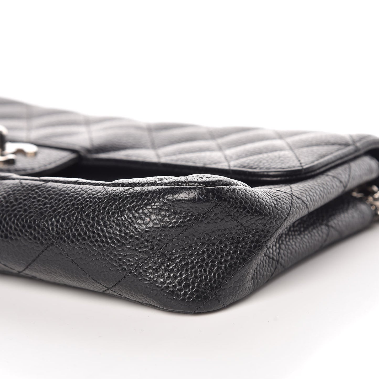 Caviar Quilted East West Flap Bijoux Chain Black