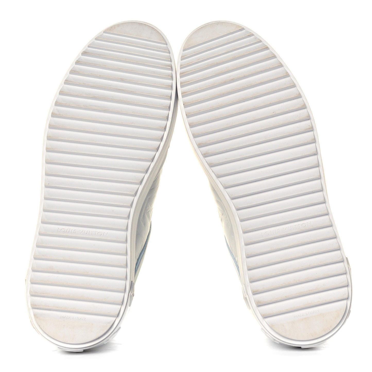 Monogram Embossed Lambskin Time Out Sneakers 38 Light Blue Pastel