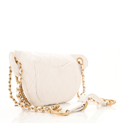 Chanel Lambskin Quilted All About Chains Waist Belt Bag White 2 of 12
