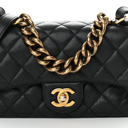 Chanel Shiny Sheepskin Quilted Mini Trapezio Flap Black 8 of 16