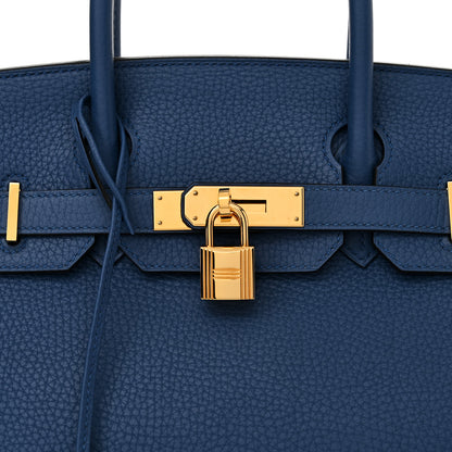 Hermes Taurillon Clemence Birkin 30 Bleu Agate 8 of 17
