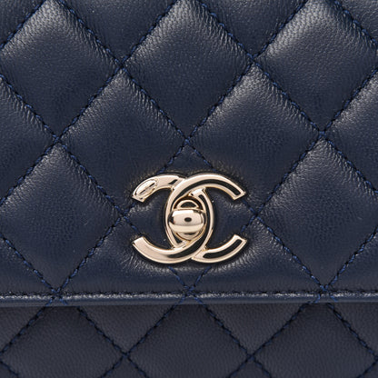 Chanel Goatskin Quilted Extra Mini Rainbow Coco Handle Flap Navy Blue 11 of 12